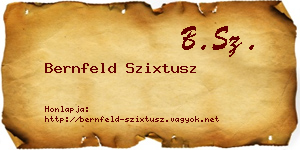 Bernfeld Szixtusz névjegykártya
